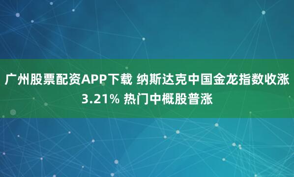 广州股票配资APP下载 纳斯达克中国金龙指数收涨3.21% 热门中概股普涨