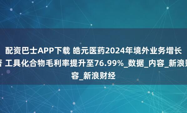 配资巴士APP下载 皓元医药2024年境外业务增长显著 工具化合物毛利率提升至76.99%_数据_内容_新浪财经
